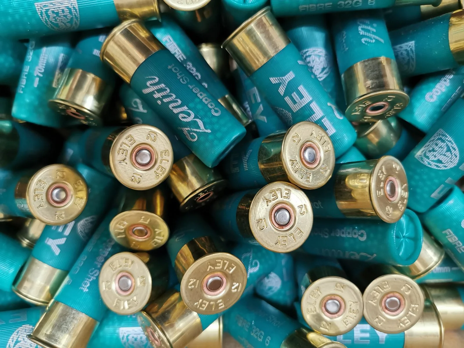 Pile of blue cartridges