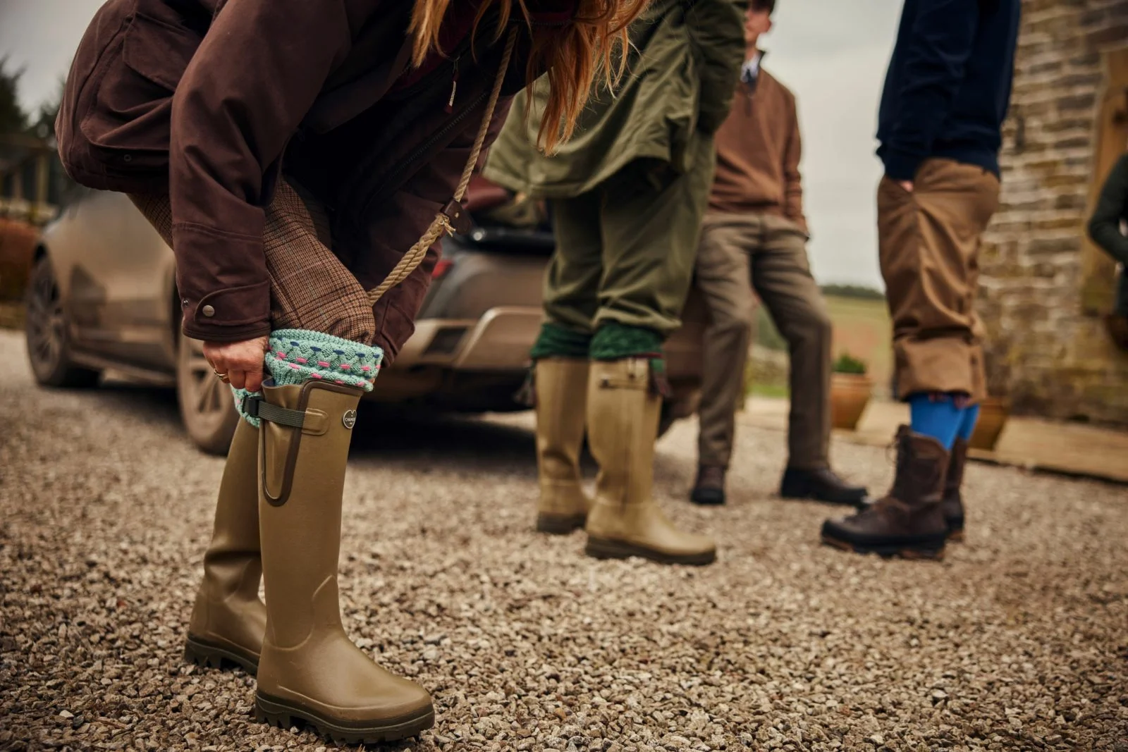 group of ladies wearing country style footwear